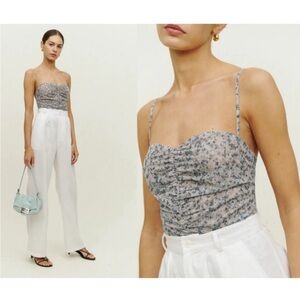 Reformation Kynlee Sheer Mesh Floral Tank Cami Top Size S NEW!